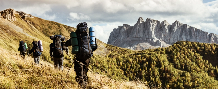 Group of hikers in the mountains