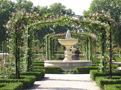 The Retiro Park fountain. Retiro Park is one of many free things to do in Madrid.