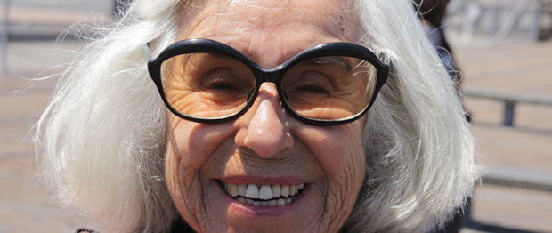 A smiling grandmother