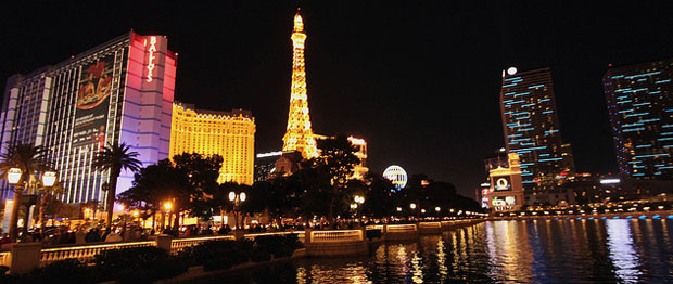 Las Vegas skyline at night. Las Vegas is one of many awesome destinations for a spontaneous holiday.
