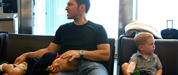 Children waiting in airport 