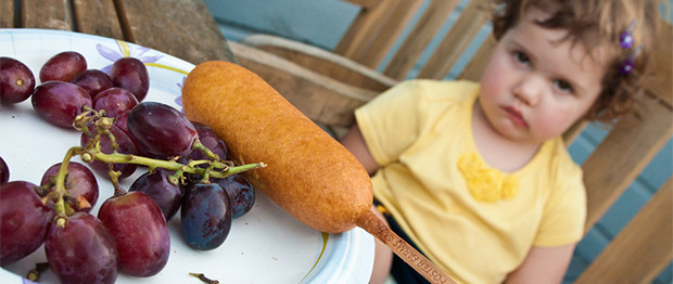 Child being difficult about eating her food