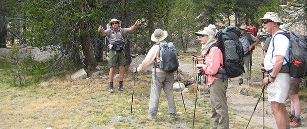 Yosemite park ranger leads a hike in the High Sierra.