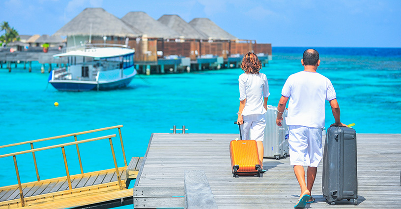 travellers with suitcases